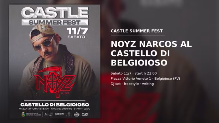 Noyz Narcos Castel Summer Fest 2026 Locandina Orizzontale